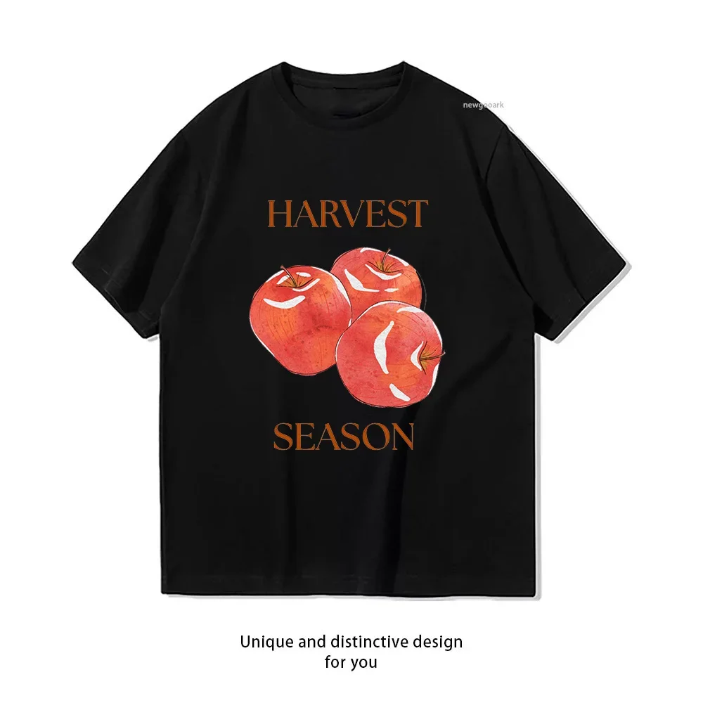 Harvest Season apple T-shirt Woman Man Summer Cotton Graphic T Shirts Adult Streetwear Camisetas Tops Tee