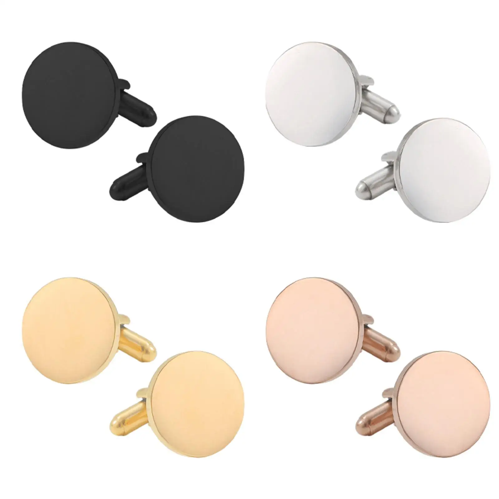 Stainless Steel Mens Cufflinks Round Novelty Shirt Buttons Stylish Tuxedo Accessories for Wedding Business Meeting Formal Party