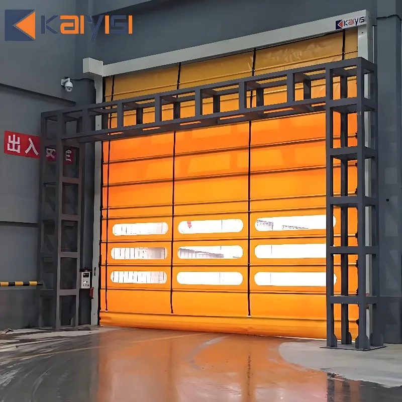 Customized Fade-Resistant Pigment Fast Stacking Flexible Automatic Lifting Electric Side Opening Industrial Folding Door