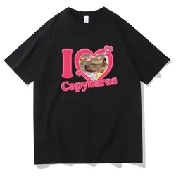 I Love Capybaras Print Men Women Fashion Casual Loose T-shirts Crew Neck Hip Hop Man Funny Tshirt Male Tee Shirt Male Streetwear