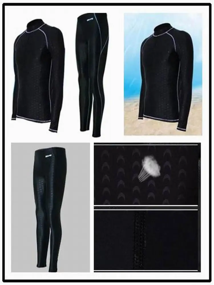 Men Wetsuit Long Sleeve Snorkeling Diving Suit Imitation Sharkskin Rash Guard Jellyfish Clothes surfing Suit Swimwear