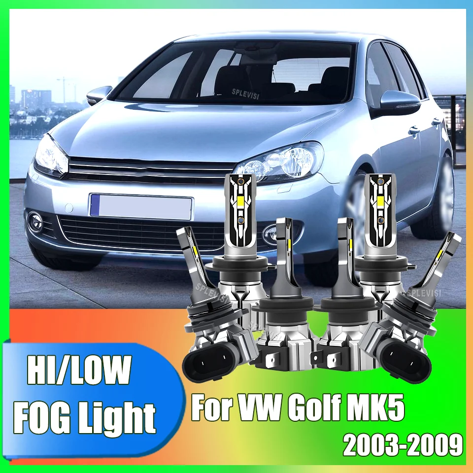 

Automotive Optimized Light Pattern Headlight Headlamp hi lo Beam Fog Bulbs For VW Golf MK5 2003 2004 2005 2006 2007 2008 2009