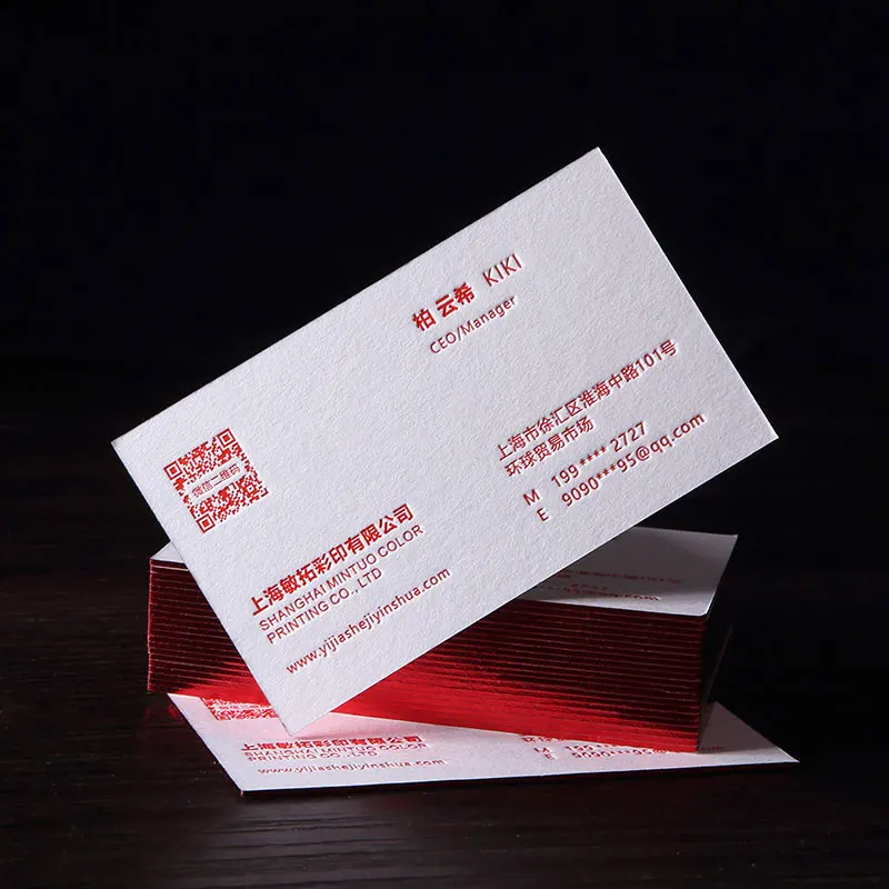 Tarjetas de visita personalizadas, cartón colorido negro, borde estampado en caliente, borde rosa, tarjeta de visita amarilla, papel de algodón en relieve