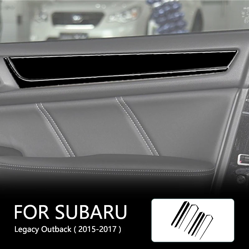 

Door Panels Brand New ABS Gloss Black Stickers For Subaru Legacy Outback 2015 2016 2017 Car Interior Accessories