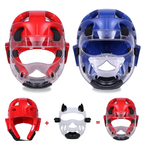 Conjunto de 2 uds de equipo de protección para la cabeza para niños, competición de entrenamiento, artes marciales, protector de cabeza de boxeo, casco táctico, Protector de Taekwondo