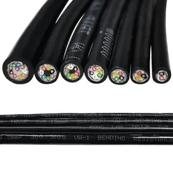 18AWG Polyurethane High Flexible Shielded Wire 2-20cores Pur Sheath Bending Resistant Acid And Alkali Resistant Drag Chain Cable