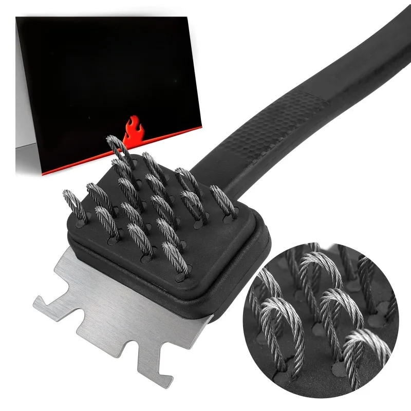 BBQ Grill Cleaning Brush 304 Stainless Steel Wire Exposed Brush Head Grill Grill Cleaning Brush
