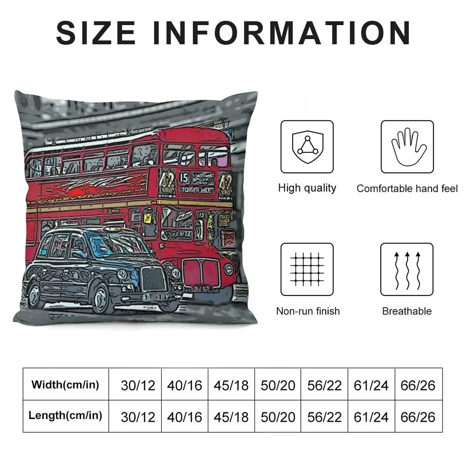 London Bus and Cab Throw Pillow Sofa Cushions Sofa Covers Pillow Cases Decorative Pillowcase pillow