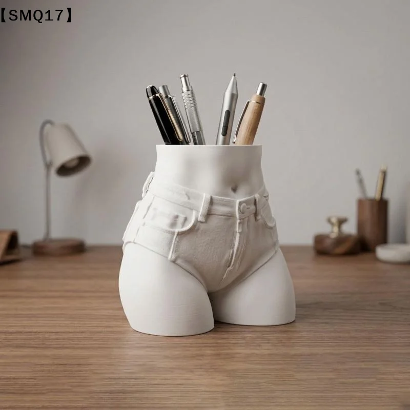 Slender Waist Model Pen Holder 3D Printing Stationery Storage Creative Large Capacity Pencil Rack Office Desktop Supplies【SMQ】