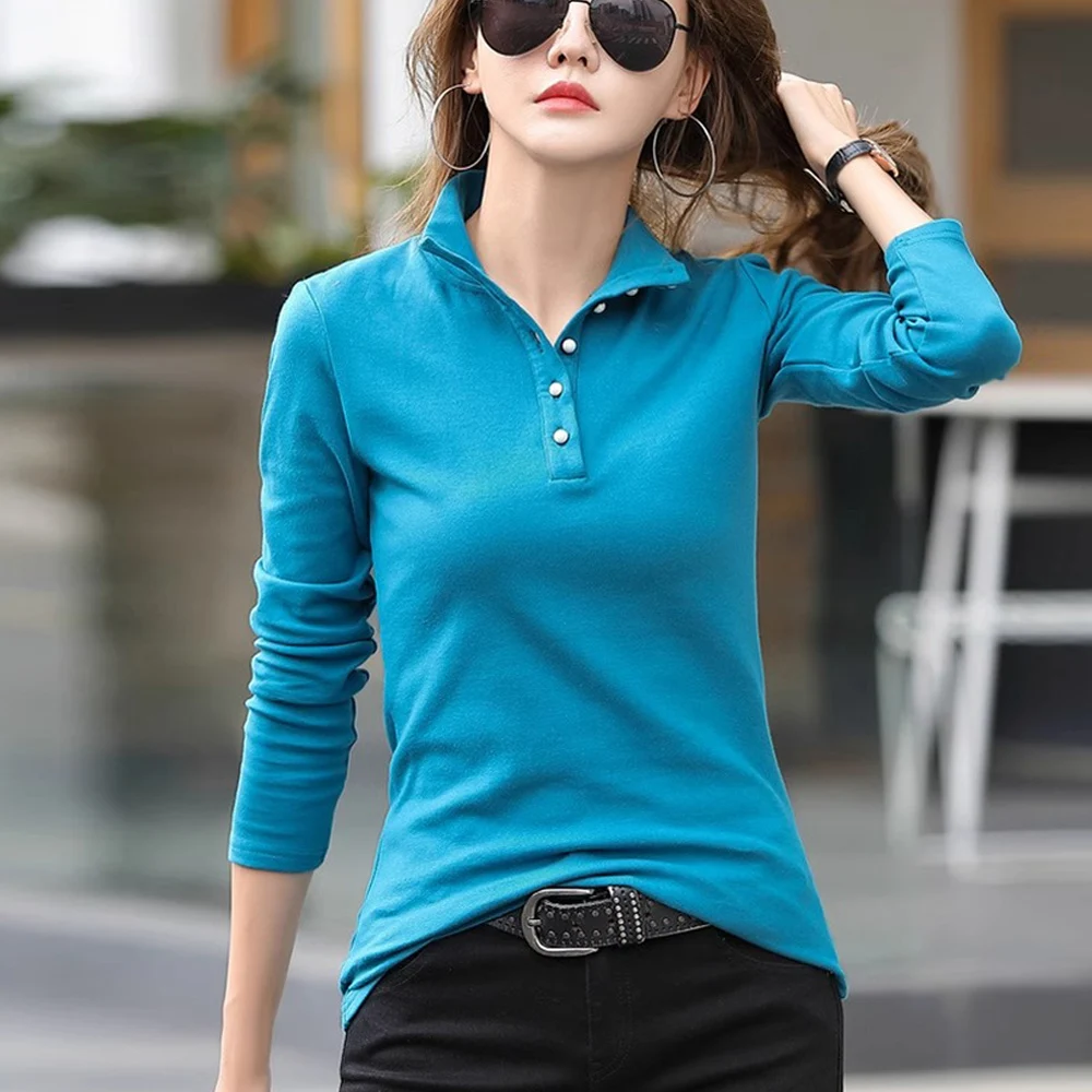 European Station High Neck Long sleeved T-shirt Women\'s Spring and Autumn New Fashion Light Luxury Pure Cotton Casual Large Top