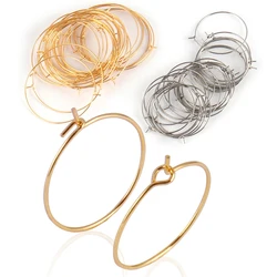 Boucles d'oreilles créoles en acier inoxydable, boucles d'oreilles à grand cercle pour bricolage, bijoux faits à la main, fournitures d'accessoires exécutifs, 20 pièces, SION L