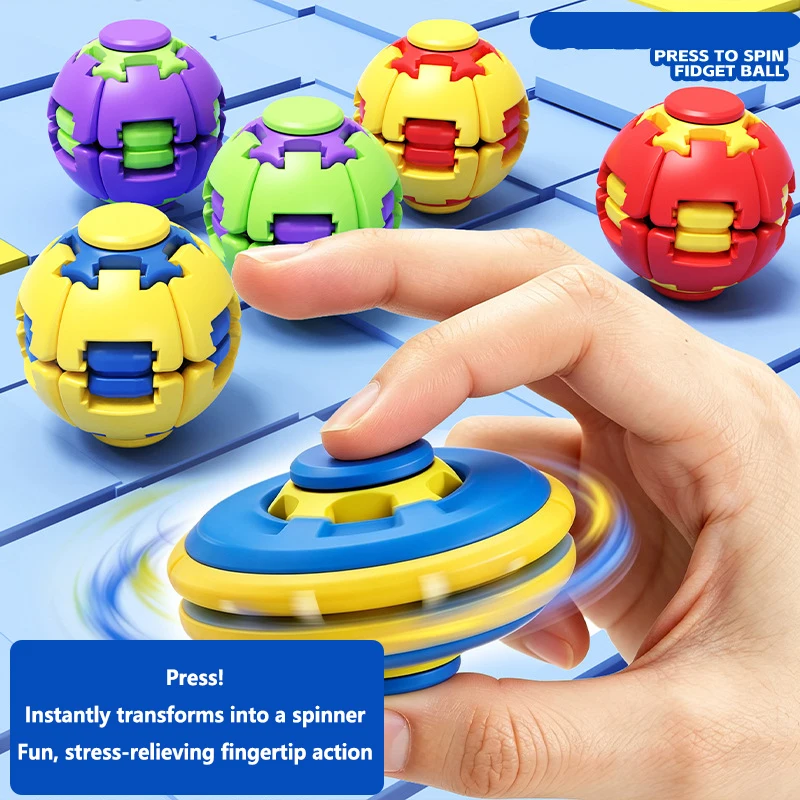 New Fingertip Rotating Ball 3D Printing Stress Relieving Ball Pressing Rotating Fingertip Gyroscope Puzzle Portable Fun Toy