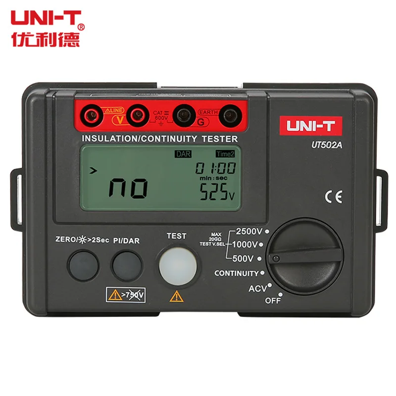 

UT501A Insulation Resistance Tester 1000V Megohmmeter 5GΩ Ohm Meter Professional Digital Ohmmeter Electrical Megometer