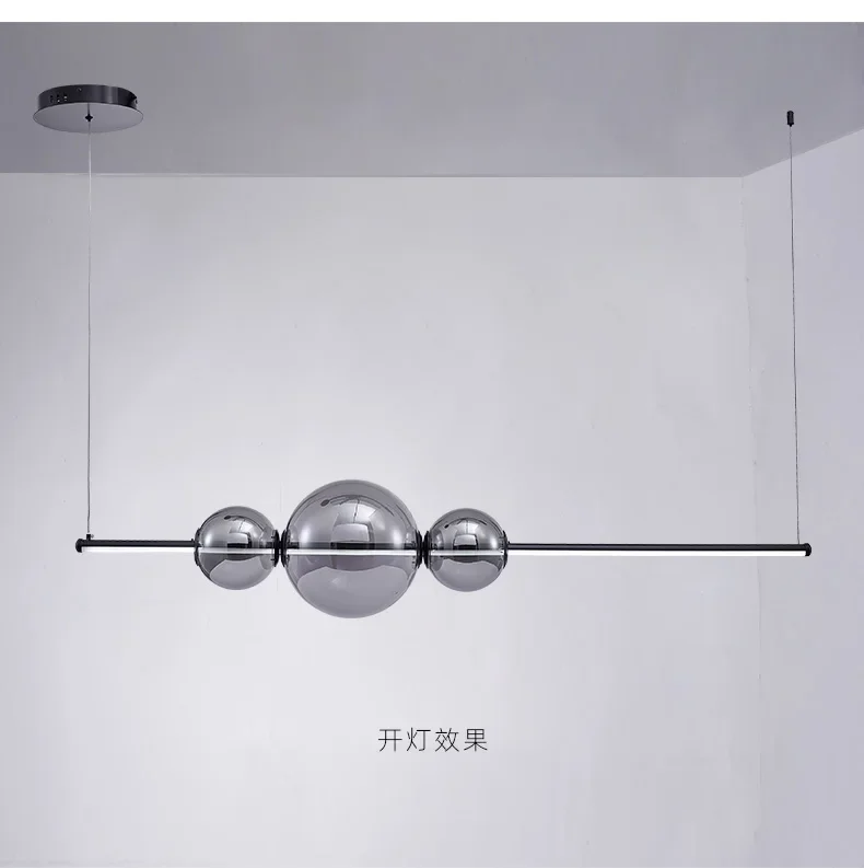 Dining Room Island LED Chandelier Creative Restaurant Glass