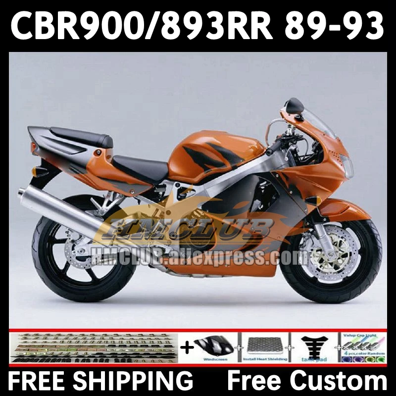 Fairing For HONDA CBR 893RR CBR900RR CBR900 CBR893 RR 71No.49 CBR893RR 89 90 91 92 93 1989 1990 gloss orange 1991 1992 1993 Body