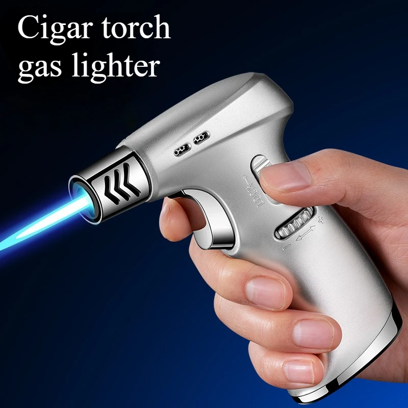 Encendedor de Gas Butano, Llama Alta, Resistente al Viento, para Exteriores, Pistola de Soldar, Accesorios para Fumar y Encendedor de Cigarros, Herramienta de Encendido para Barbacoa