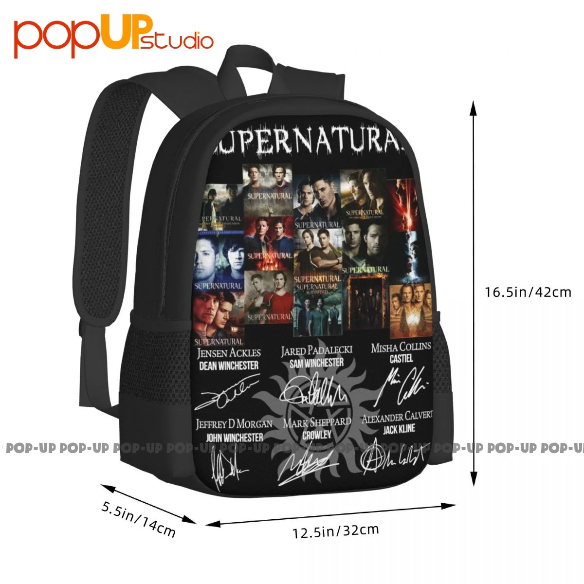 Supernatural 15 Years Of Anniversary Thank You For The Memories Backpack Large Capacity Bookbag School Sport Bag