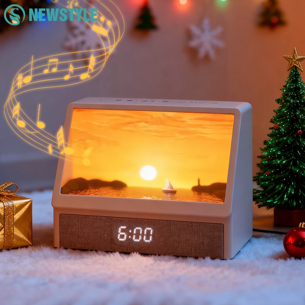 Sunrise Alarm Clock Table Light White Noise Wake Up Light With Soothing Sounds Bluetooth Sleep Aid Night Light For Bedroom Decor