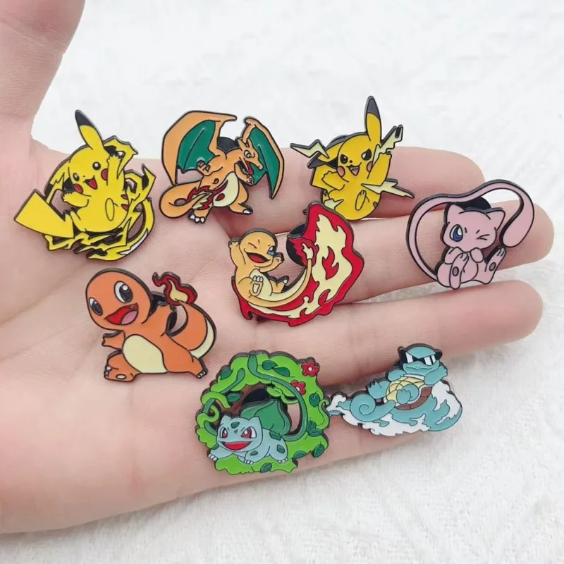 

NEW 8 Pcs Creative Cartoon Pokémon Metal Brooch Cute Charmander Enamel Lapel Backpack Clothing Pin Jewelry Accessories Gift