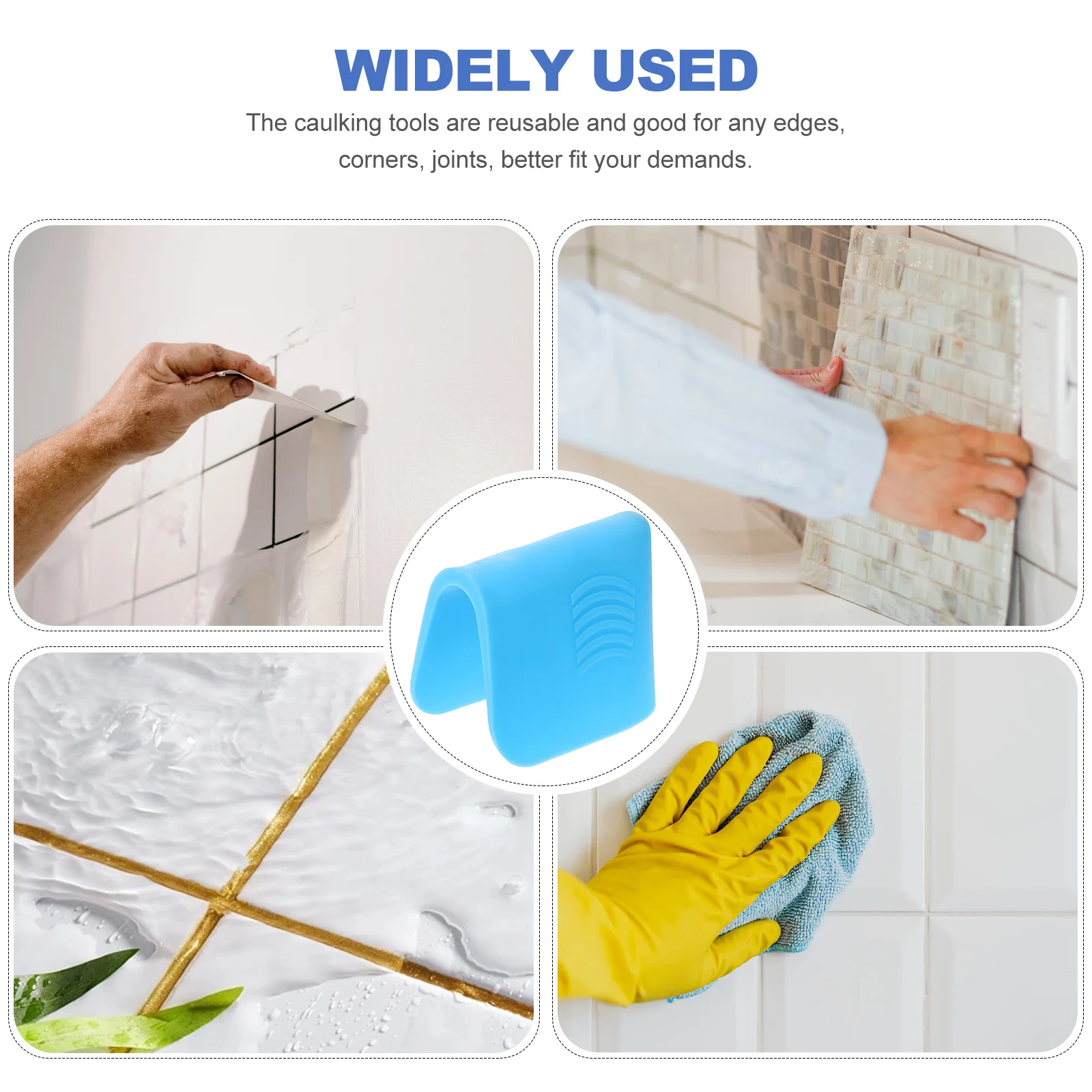 

Tile Caulk Finishing Tool Set Grout Caulking Tool Kit Sealing Grout Applicator Blue Stylish Efficient Filling Furnishing Tools