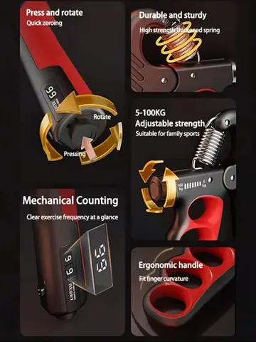 5-100kg Grip Strength Gym Wrist Expander Hand Strengthener Adjustable Muscle Recovery Fitness Hand Strength Exercise