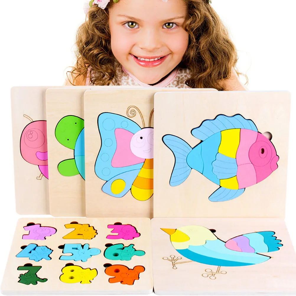 1Pcs Memory Fish Wooden Puzzle Durable Safe Educational Gift Exercise Practical Ability Hand-Eye Coordination Wooden Puzzle