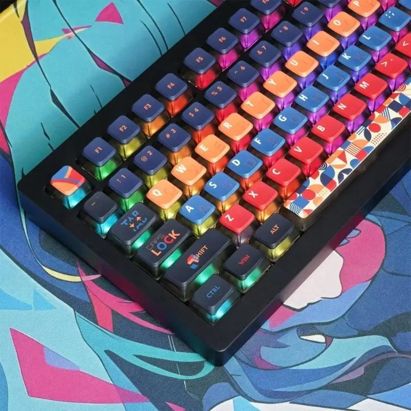 

Y1UB PBT Keycaps 120 Keys Geometric 4Side Transparently for Mechanical Keyboards