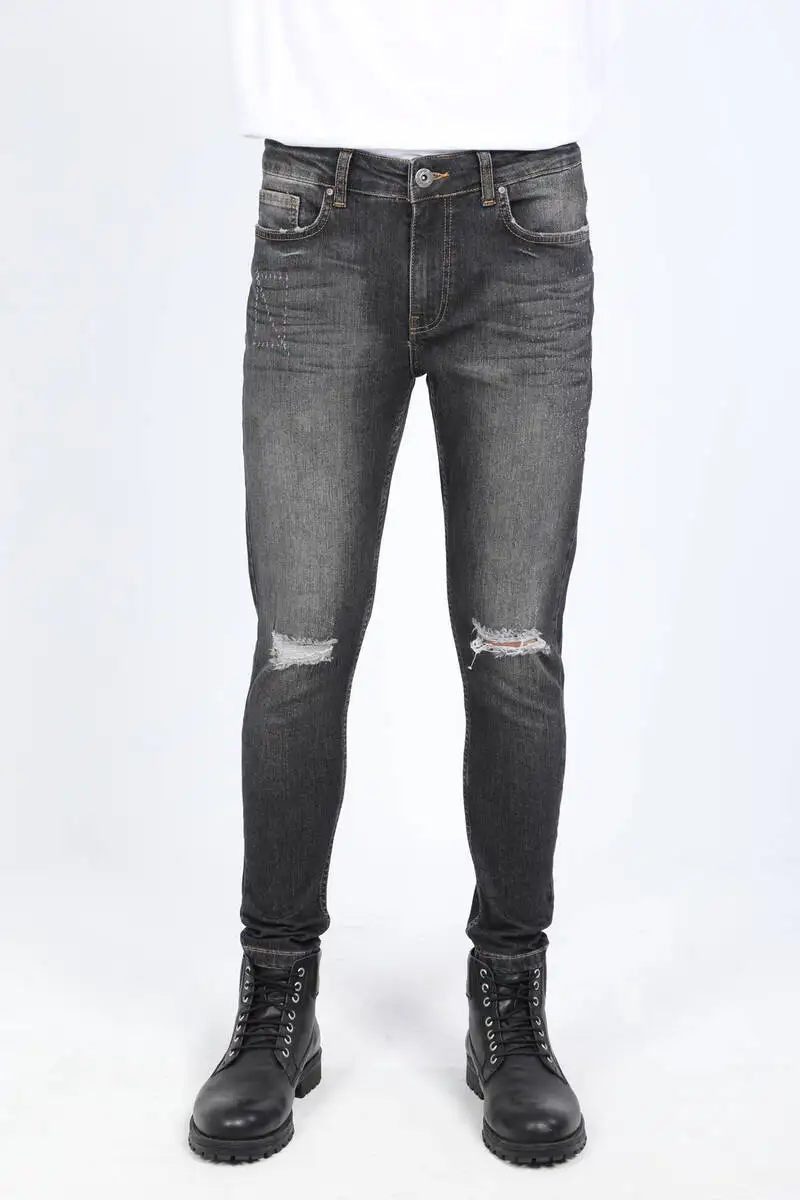 Black Ripped Skinny Fit Men Jean Pants