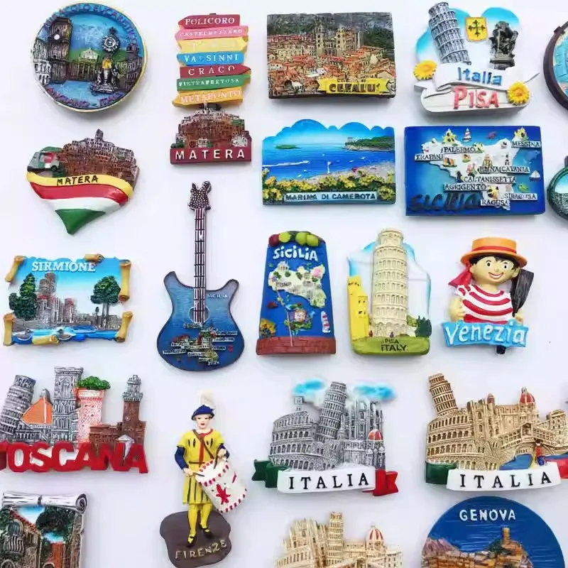 Beautiful tourist attractions around Italy creative commemorative decorative crafts painted magnetic refrigerator magnets