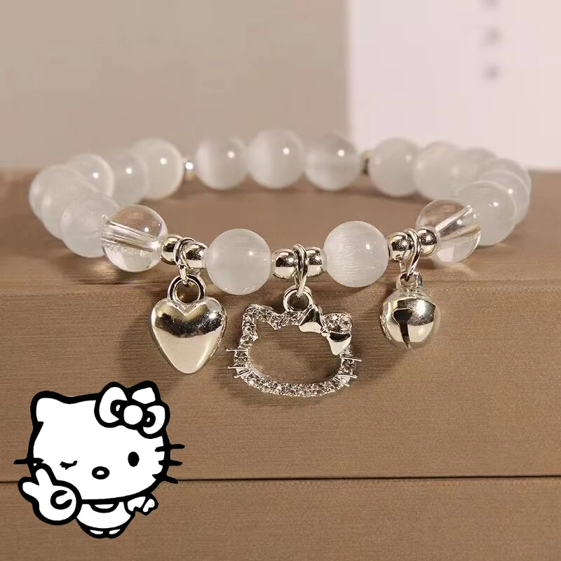 

Sanrio Hello Kitty Bracelet Jewelry Sweet Girls Cartoon Fashion Bead Bracelet Cartoon Anime Creative Women Party Charms Gifts