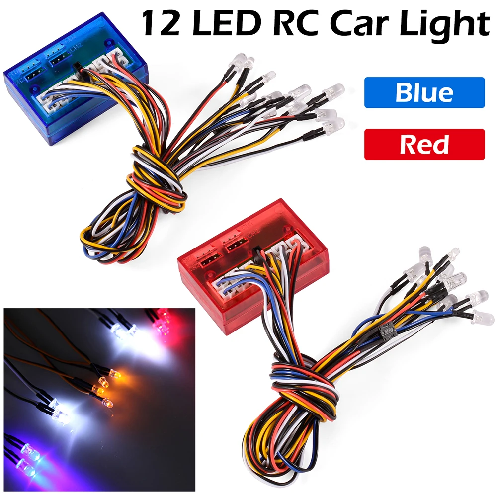 AUSTAR 12 LED RC Lights Kit for 1/10 1/8 RC Car HSP Traxxas TAMIYA CC01 Axial SCX10 D90 4WD RC Car lights Mini LED for Model Kit