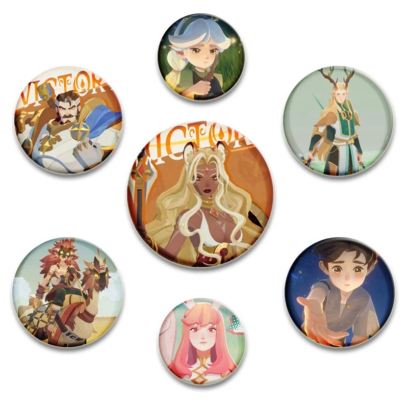 Pop Game AFK ARENA Badge Characters Antandra Rhys Valen Reiner Dionel Salazer Button Pins Creative Cartoon Brooches Gamer Gifts