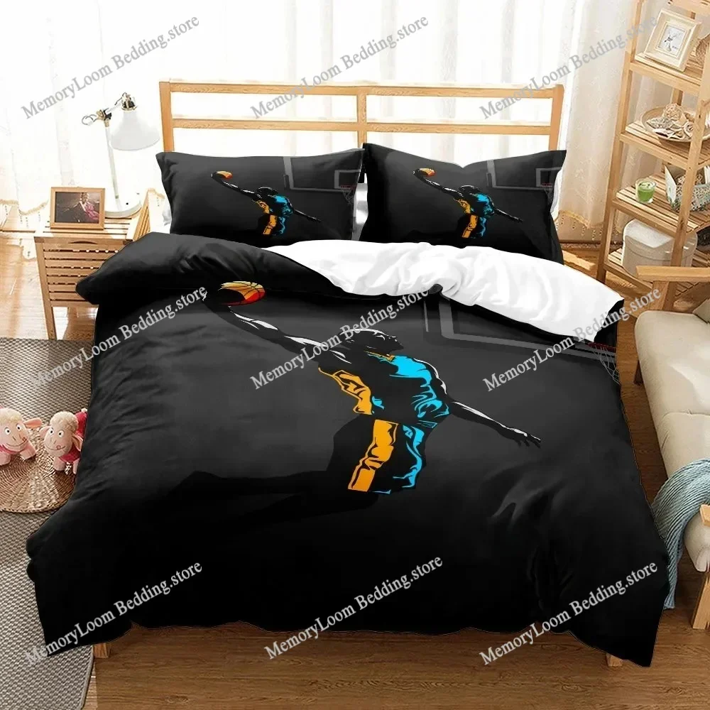 Fantastic Basketball Duvet Cover Set Uk Single Double King US Twin Full Queen King Bed Linen Set Basketball Cartoon Bedding Set