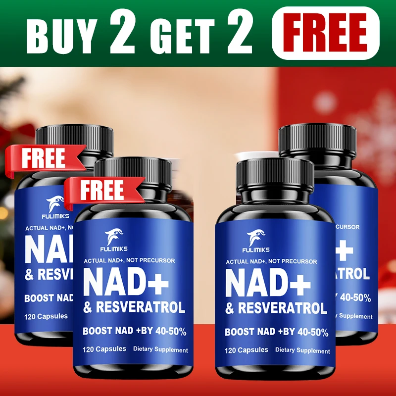 Buy 2 Get 2 Free! NAD+ Booster with Trans-Resveratrol, Activates Sirtuins for Longevity, DNA Repair & Youthful Vitality