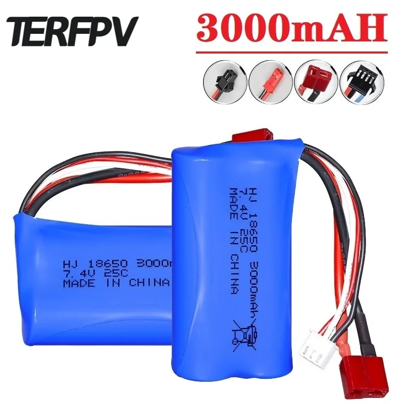 2S 7.4V 3000mah lipo Battery 18650 For Wltoys 144001 A959-B A969-B A979-B K929-B 12428 12423 10428 Q39 RC Car Spare Parts