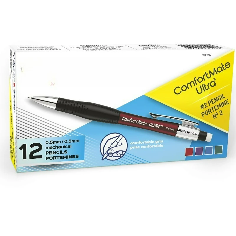 

Механические карандаши Comfort Mate Ultra, 0,5 мм, HB # 2 шт., разные цвета, 12 штук в упаковке