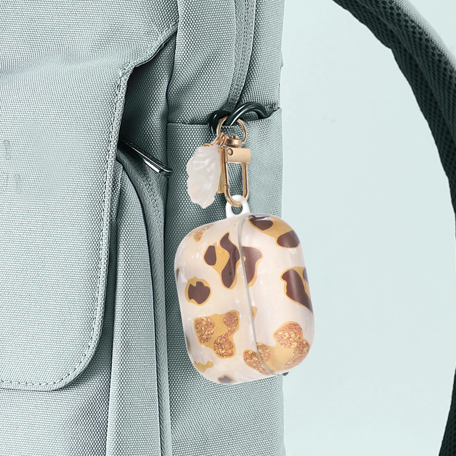 

Leopard Design Earphone Cover Dustproof Scratch Proof Impact Resistant Tpu Protective Case for Wireless Earbuds