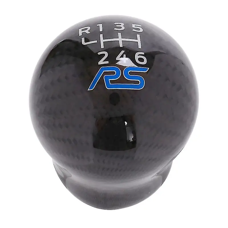 

6 Speed Carbon Fiber Gear Shift Knob with Carbon Fiber Color + Blue for Ford Focus RS Fiesta RS, Manual Transmission, 12mm