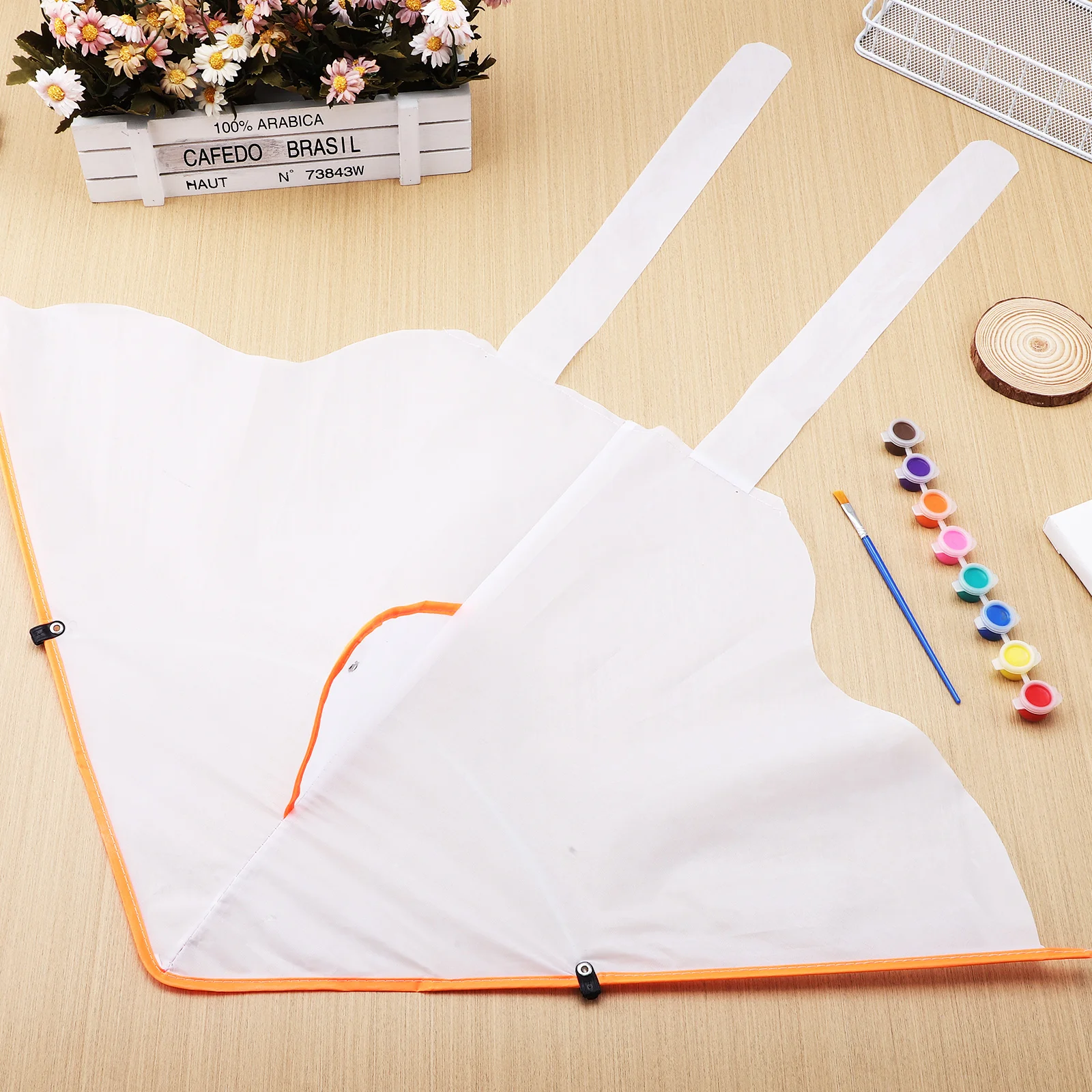 1 Juego de pinceles de pintura acrílica en blanco DIY, Kit para colorear para niños, actividades de vuelo al aire libre, cometa DIY pintada a mano