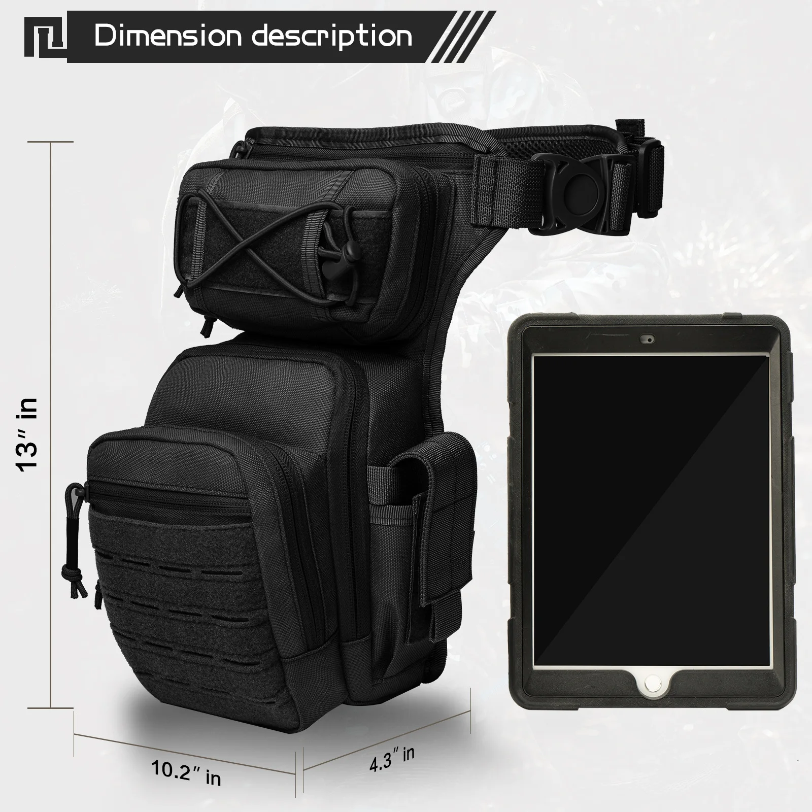 Highly Durable 1000D Nylon Laser Cut Waist Pack for Outdoor Sports Like Cycling and Motorcycling 힙색 Waist Bag Men Belt Bags Sac