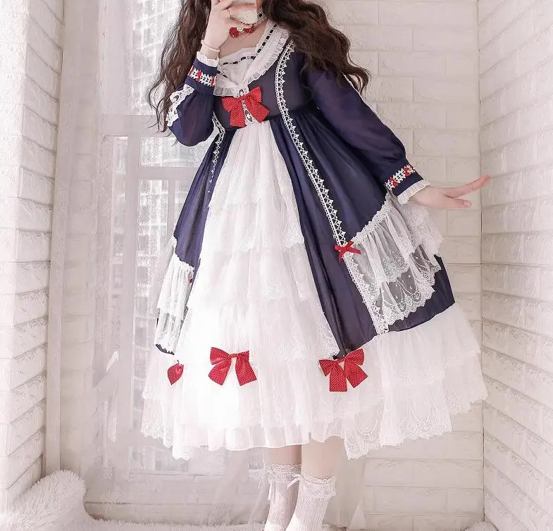 

Lolita Dress Girls Lace Spring New Include Bustle