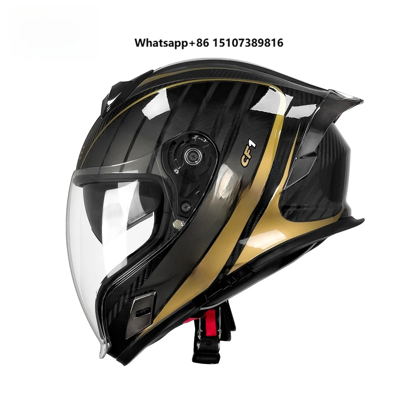 Motorcycle Helmet Carbon Fiber Motorcycle Full Face Helmet Large Rear Spoiler  Safety Riding Helmet 3C National