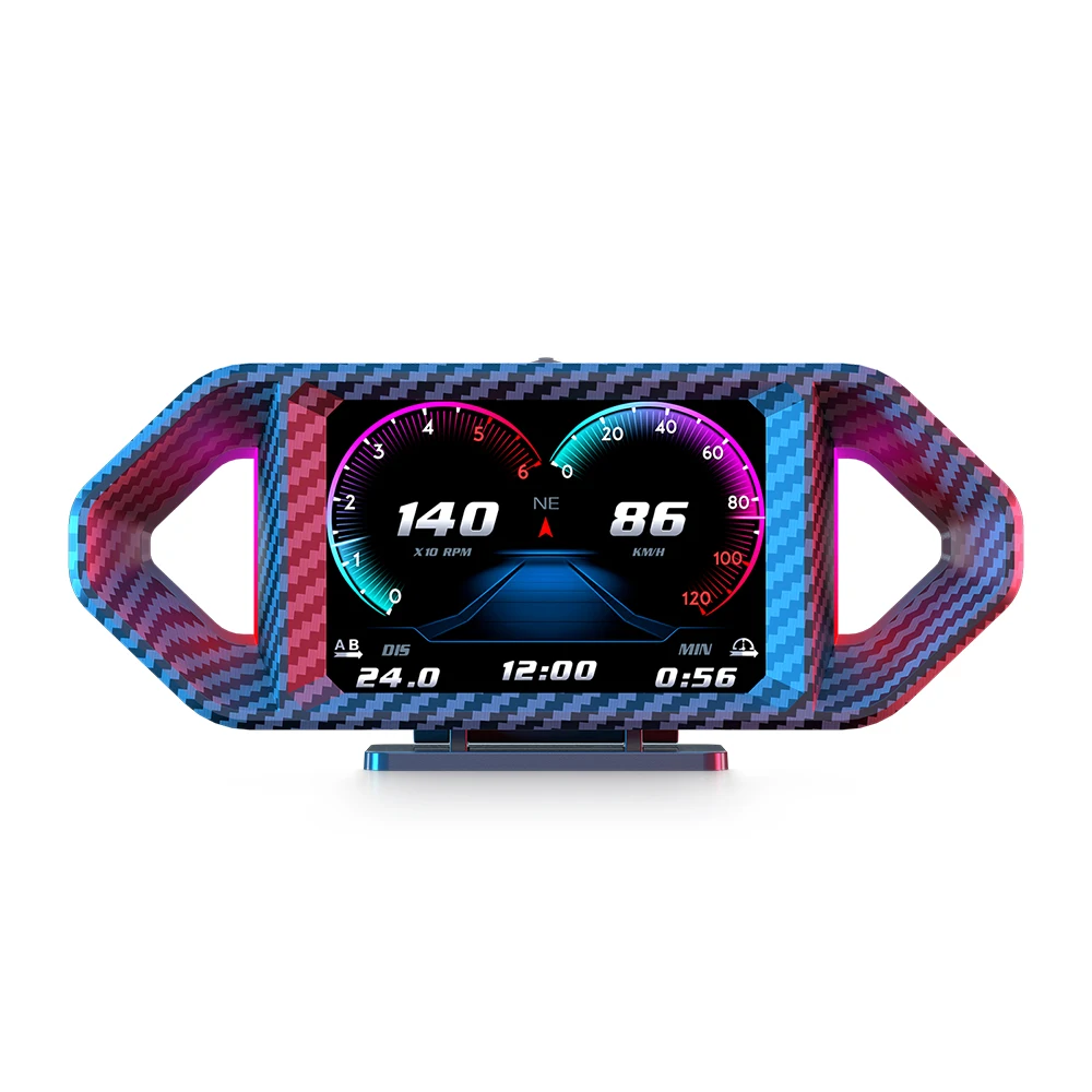 Head Up Display P26 Car EOBD Smart HUD Digital OBD2 GPS Warning System Type-C Speed Projector Inclinometro Turbo RPM Alarm
