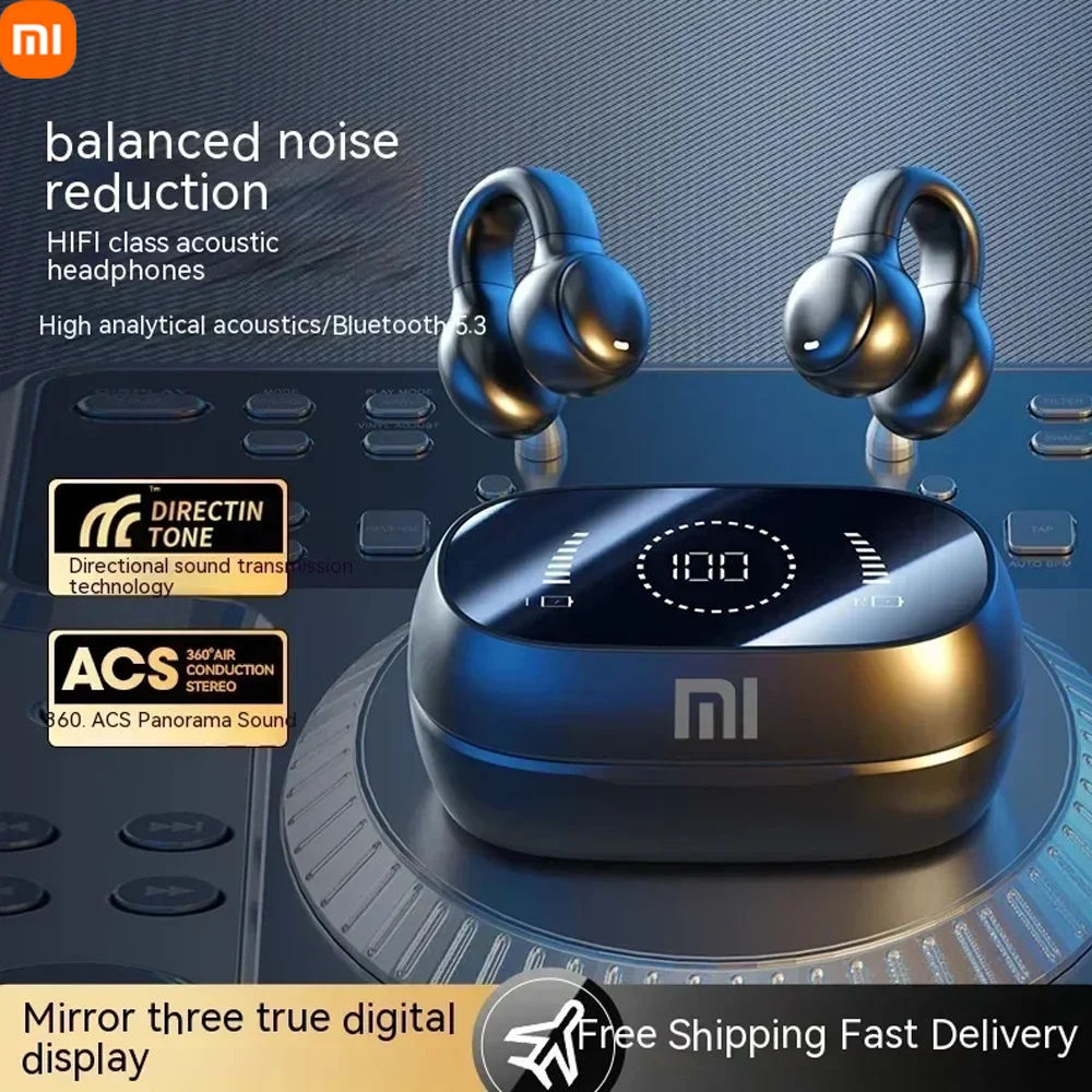 سماعة أذن بلوتوث Xiaomi M47 مع ميكروفون، توصيل عظمي، إلغاء الضوضاء الرياضية، صوت ستيريو HIFI