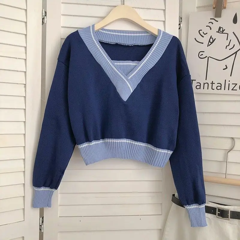 Autumn/Winter Fashion Women's Set Knitted Sweater+Reduced Age Wide Leg Denim Long Slim Two Piece Set