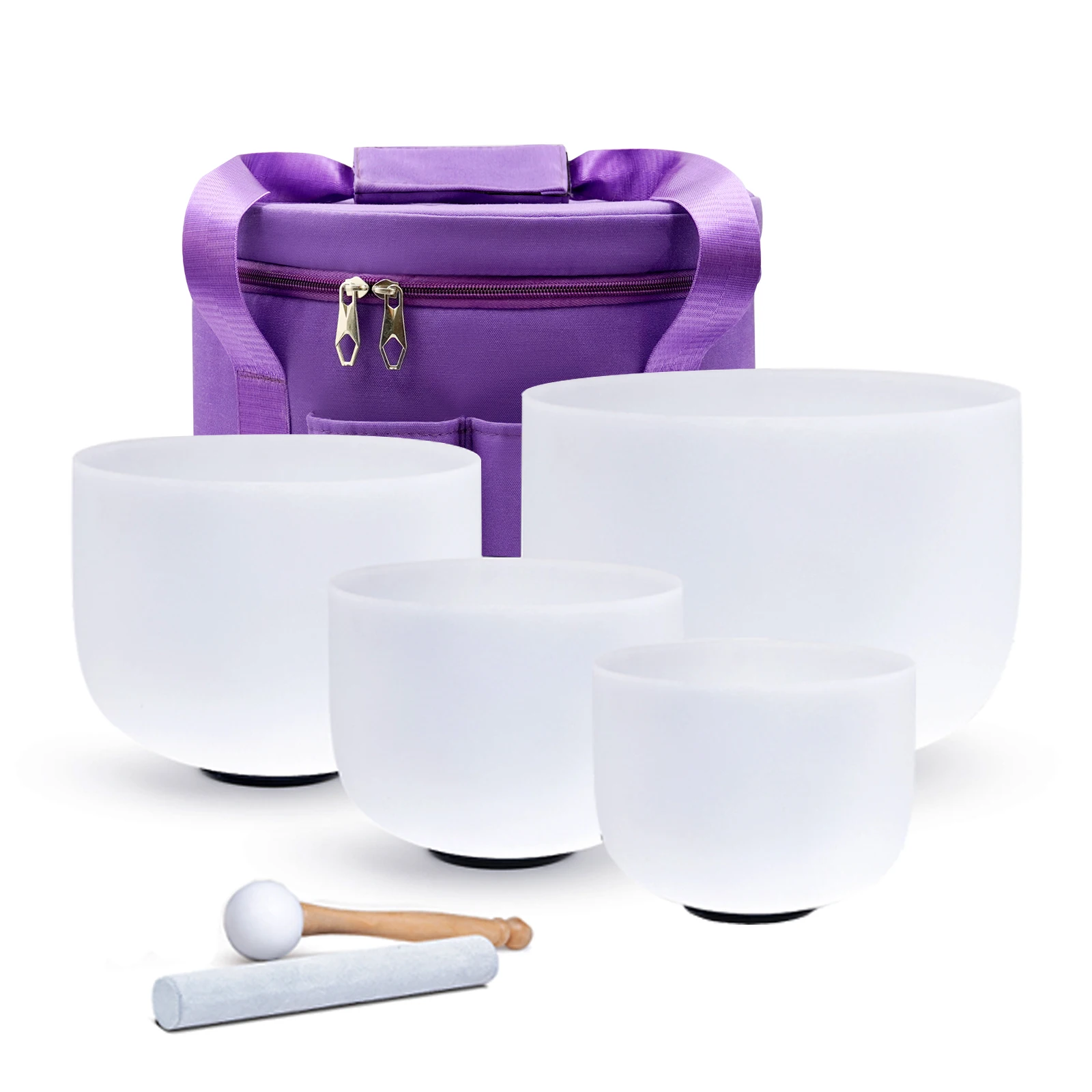 Hye-eun 4pcs Frosted Quartz Crystal Singing Bowl6