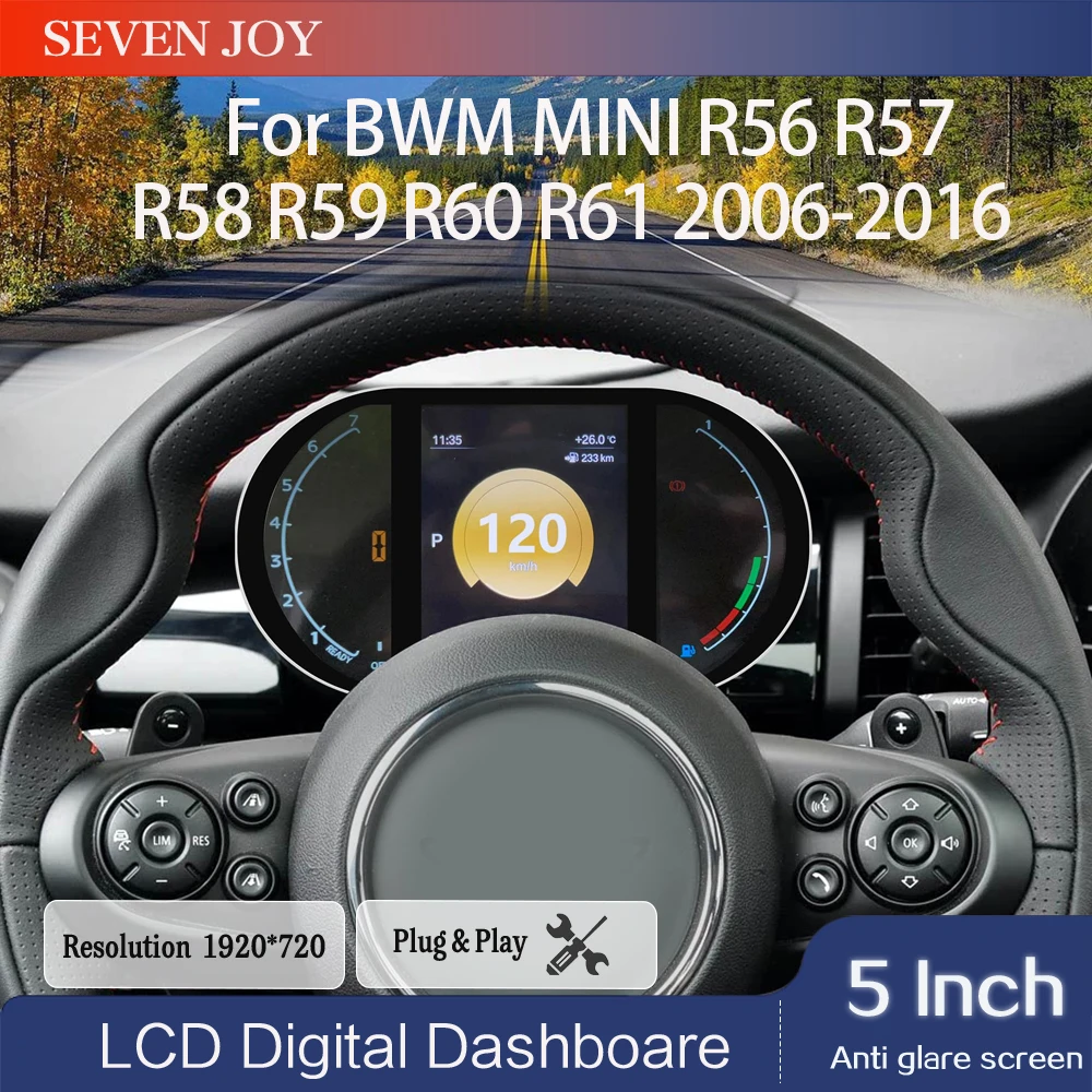 For BMW Mini R Series R55 R56 R57 R58 R59 R60 R61 2006-2016 Digital Dashboard Speedometer LCD Cluster Instrument Panel