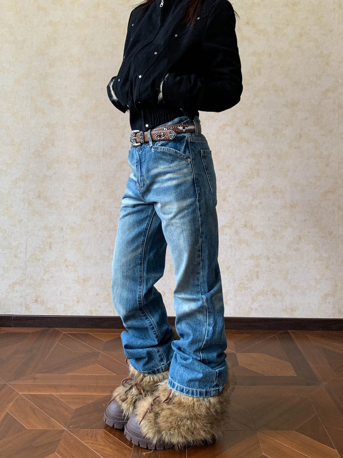 

Прямые джинсы с низкой талией, женские расклешенные облегающие джинсовые брюки с заниженной талией, повседневные брюки из хлопка с низкой посадкой и застежкой-молнией...