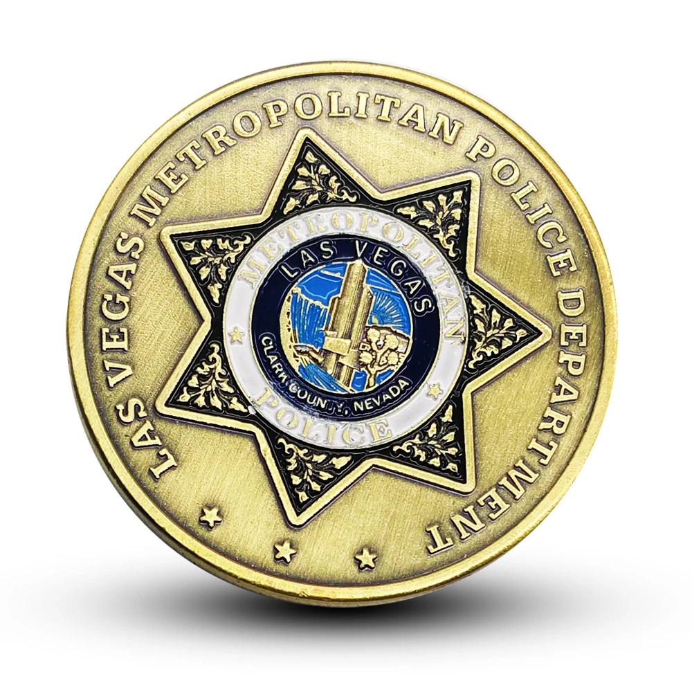 United States Las Vegas Metropolitan Police Department Souvenir Bronze Plated Coin Saint Micheal Pattern Challenge Coin