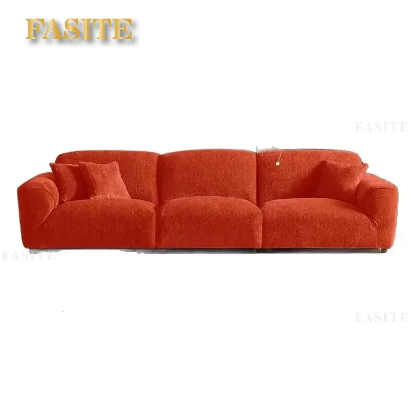 For Italian Minimalist Living Room Fabric Small Unit Straight Row Down Sofa New Grand